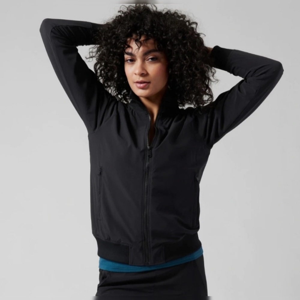 Athleta Brooklyn Bomber Jacket II Women’s Large Black NEW